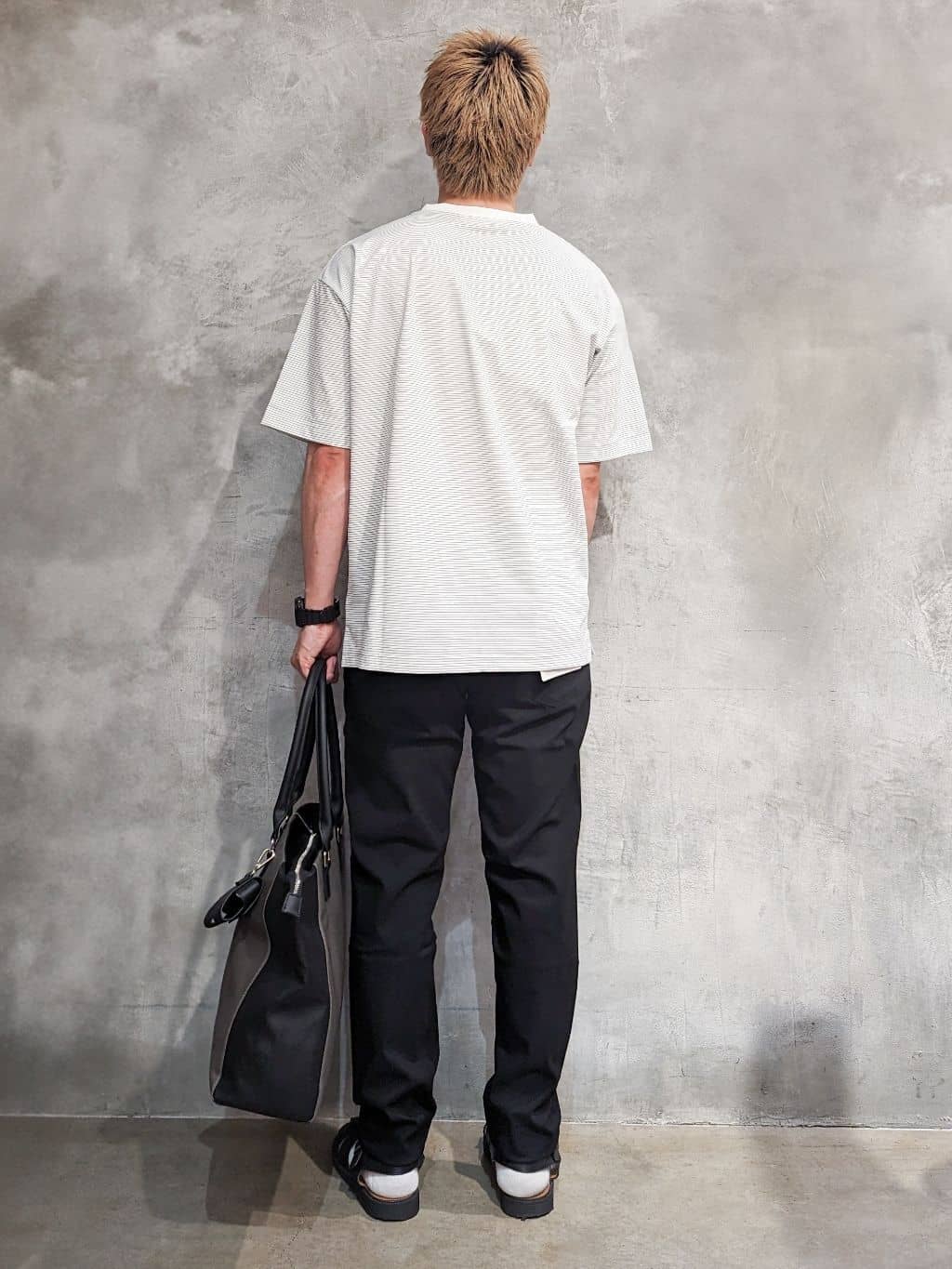 daiさんの「THE SHOP TK｜パーフェクテックボーダー 半袖Tシャツ 吸水速乾／洗濯機OK」を使ったコーディネート