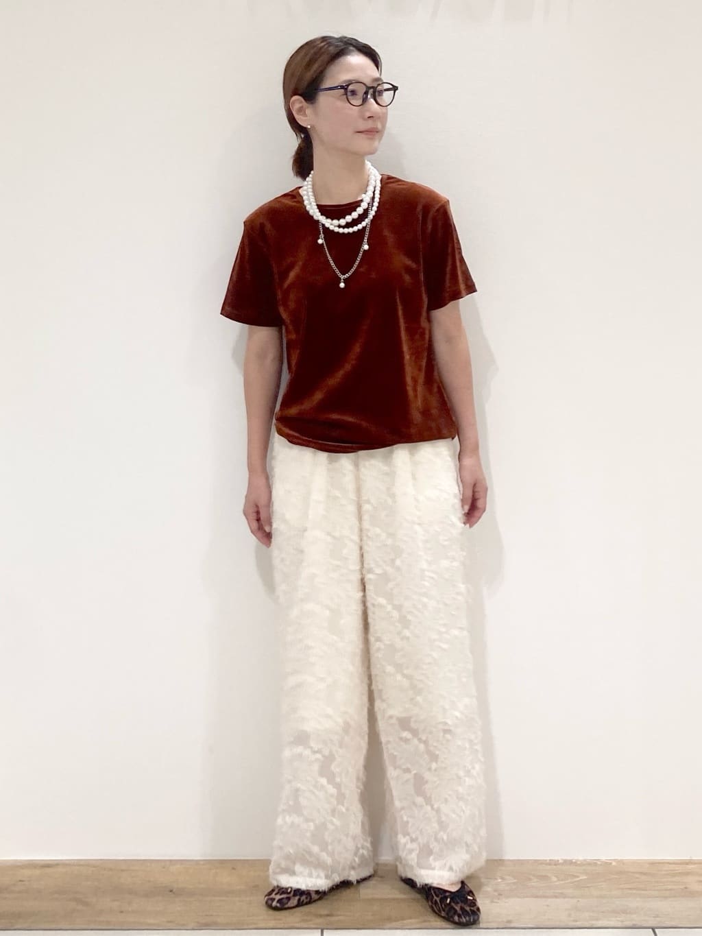 たけねぇさんの「OPAQUE.CLIP｜フロッキーチュールTシャツ【洗濯機洗い可】」を使ったコーディネート