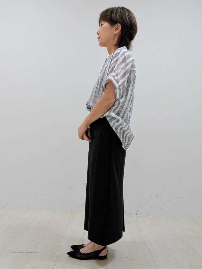nishiさんの「Reflect｜【洗える】ドビーストライプブラウス」を使ったコーディネート