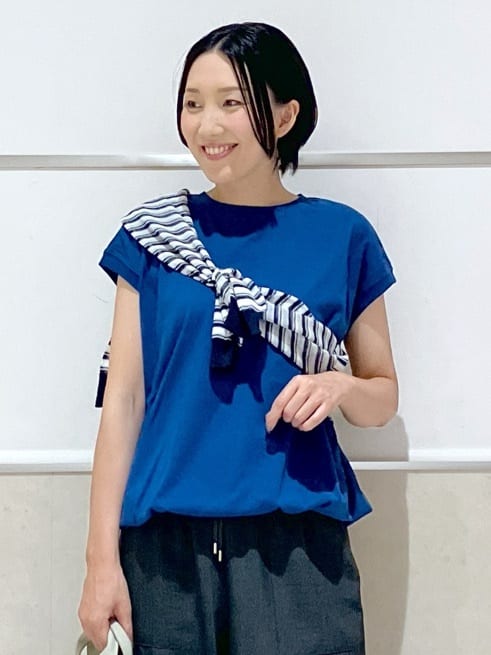 eriko さんの「Dessin｜【ウエストゴム・洗える】アウトポケットワイドパンツ（XS～L）」を使ったコーディネート