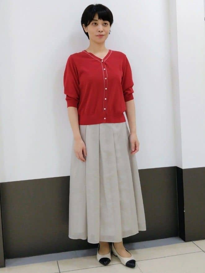 GMさんの「Reflect｜【マシンウォッシュ可／セットアップ可】シアーボックスタックプリーツスカート」を使ったコーディネート