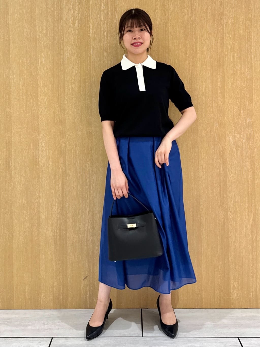 nanaさんの「UNTITLED｜【トレンド/きれいめ】5分袖ポロニット」を使ったコーディネート