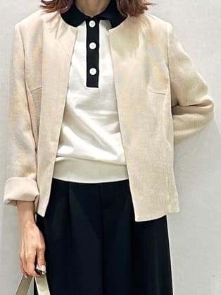Miwaさんの「UNTITLED｜【トレンド/きれいめ】5分袖ポロニット」を使ったコーディネート