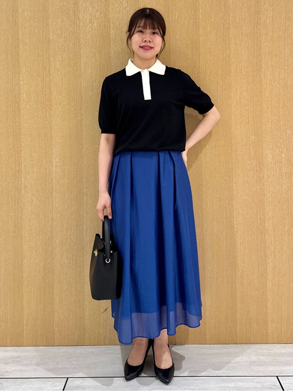 nanaさんの「UNTITLED｜【トレンド/きれいめ】5分袖ポロニット」を使ったコーディネート