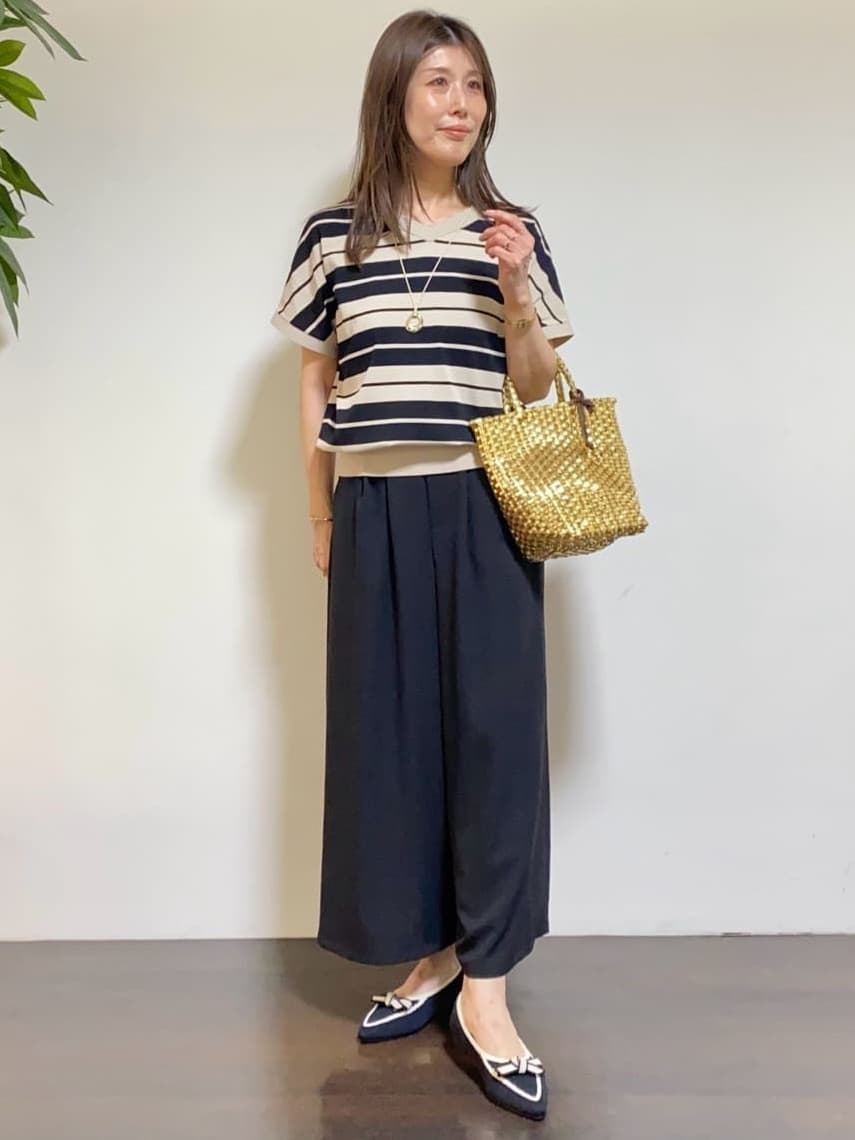 tomoさんの「UNTITLED｜メタリックメッシュトート」を使ったコーディネート