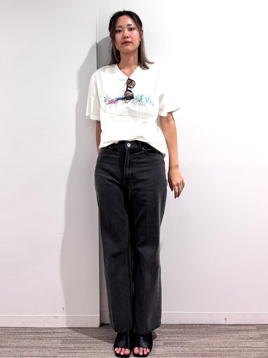 Ricoさんの「OPAQUE.CLIP｜風景イラストプリントTシャツ」を使ったコーディネート
