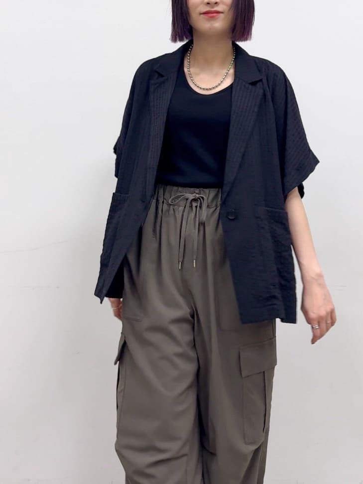 𝐜𝐡𝐢𝐤𝐚さんの「SHOO･LA･RUE｜◆【洗える/S-LL】色違いで揃えたい テレコリブタンクトップ」を使ったコーディネート