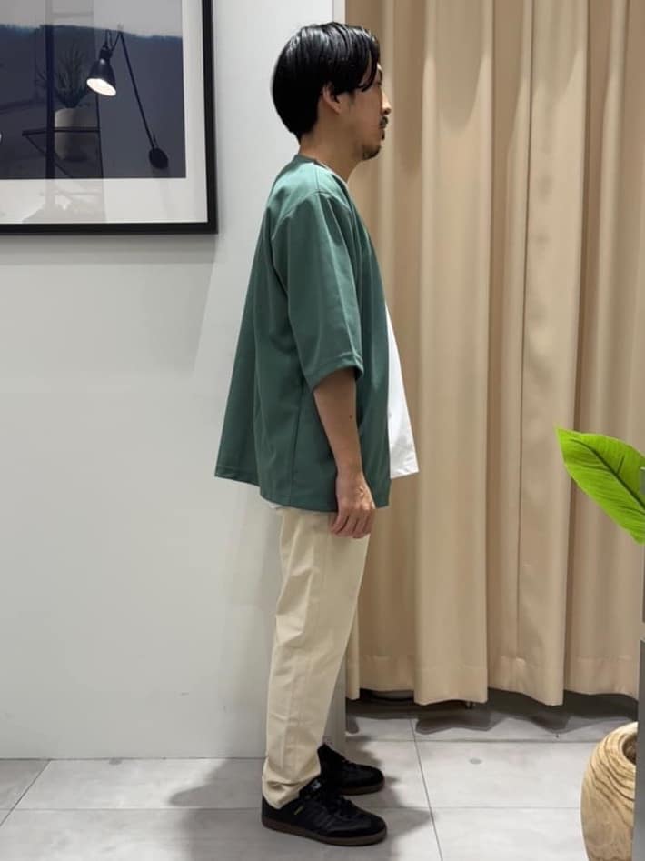 はさんの「THE SHOP TK｜五分袖カーディガン+半袖Tシャツセットアイテム 洗濯機OK」を使ったコーディネート