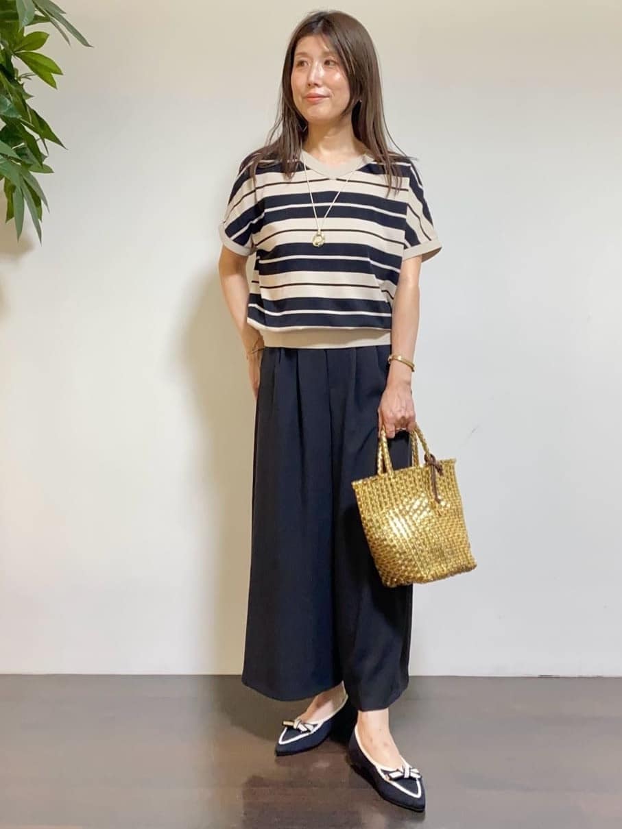 tomoさんの「UNTITLED｜メタリックメッシュトート」を使ったコーディネート