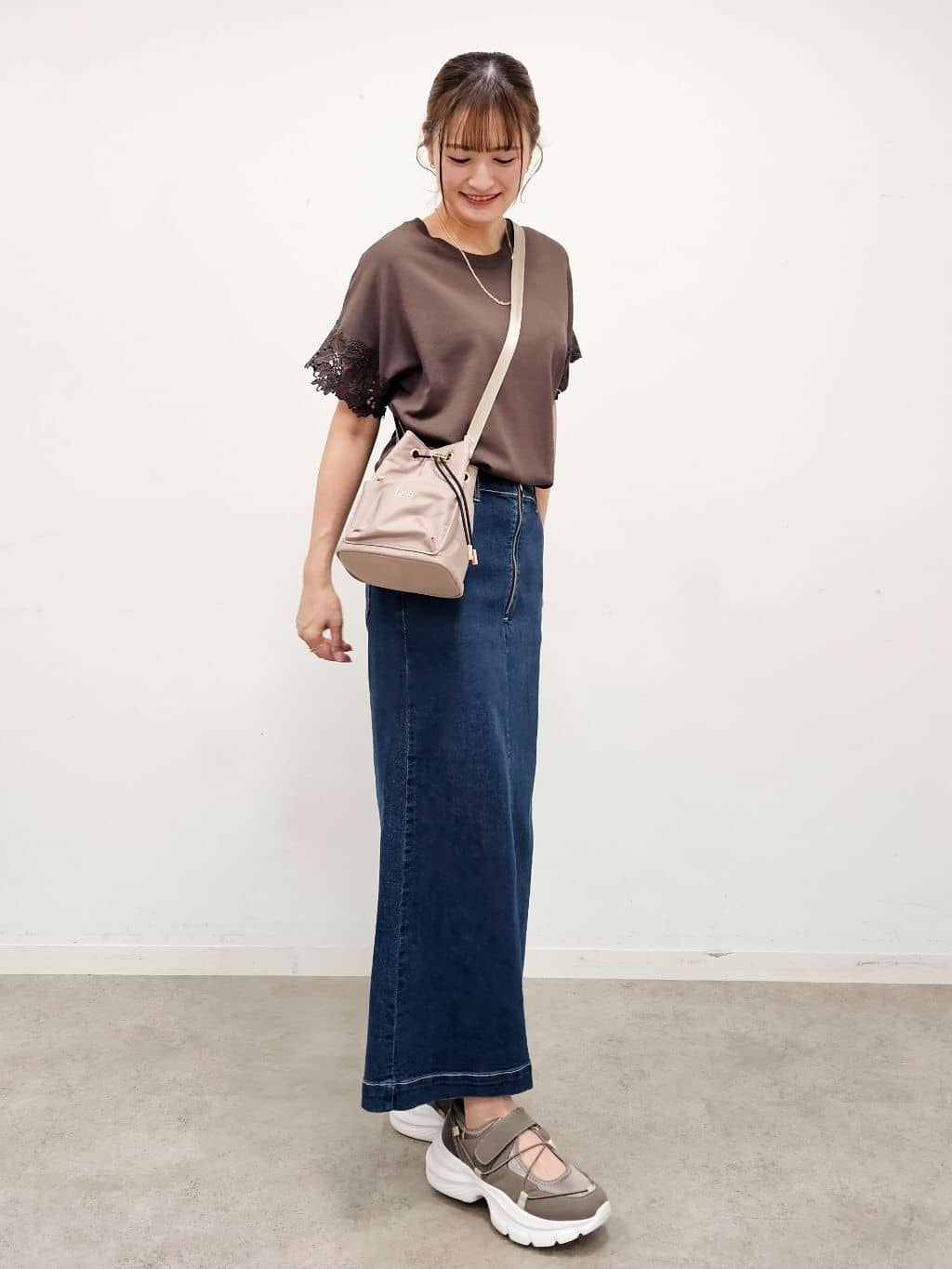 ゆゆさんの「SHOO･LA･RUE｜【S-LL/ひんやり/UV/】大人上品な お袖レースニット」を使ったコーディネート