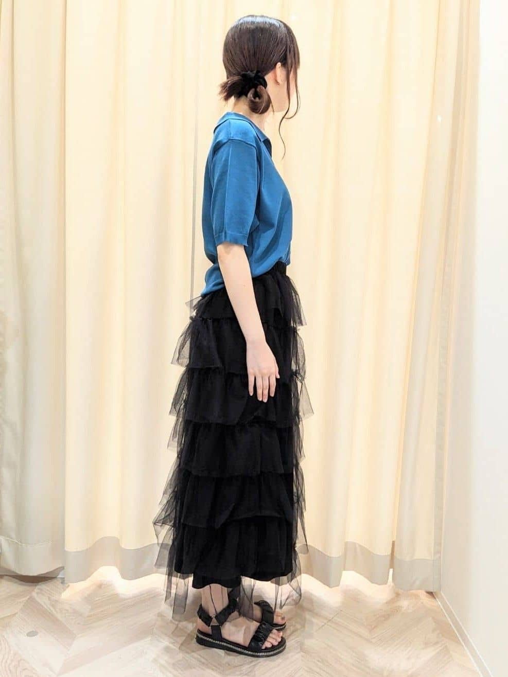 hinaさんの「SHOO･LA･RUE｜【S-LL/洗える】大人の抜け感 スキッパーニット」を使ったコーディネート