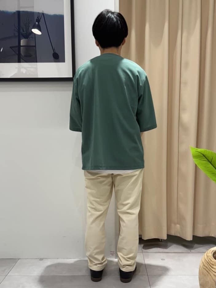 はさんの「THE SHOP TK｜五分袖カーディガン+半袖Tシャツセットアイテム 洗濯機OK」を使ったコーディネート