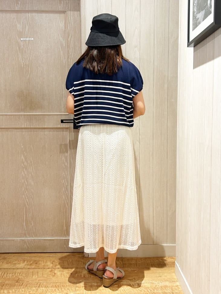 yukaさんの「SHOO･LA･RUE｜【ひんやり/S-LL】さらさらな肌触りが心地よい フレンチスリーブニット」を使ったコーディネート