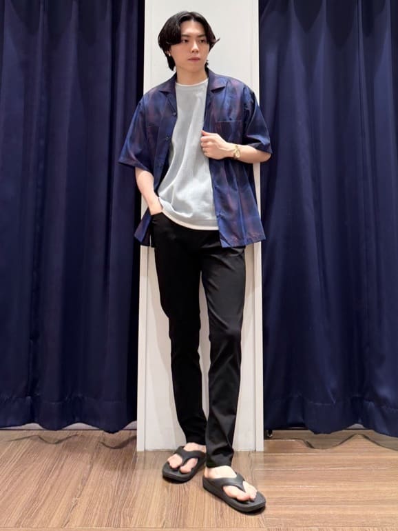 Tightさんの「THE SHOP TK｜オンブレチェック半袖シャツ 洗濯機OK」を使ったコーディネート