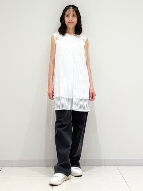 kayoさんの「INDIVI｜【洗える／セットアップ可能】ラッセルチュニック」を使ったコーディネート