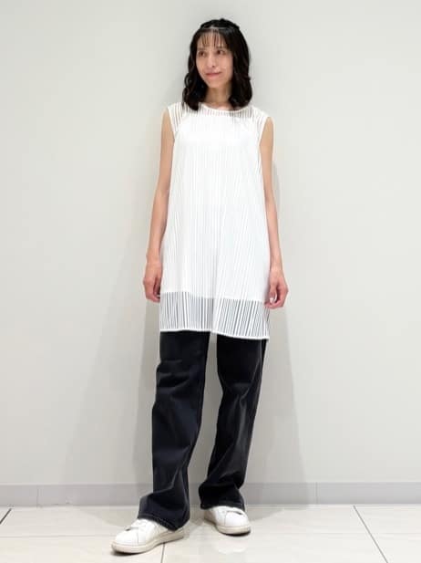 kayoさんの「INDIVI｜【洗える／セットアップ可能】ラッセルチュニック」を使ったコーディネート