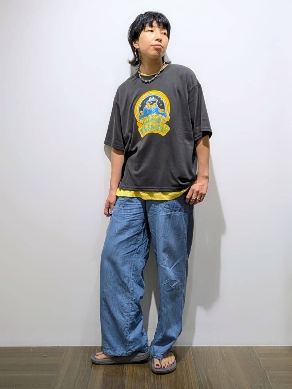 4410さんの「THE SHOP TK｜異素材切替フォトプリントTシャツ【洗える】」を使ったコーディネート