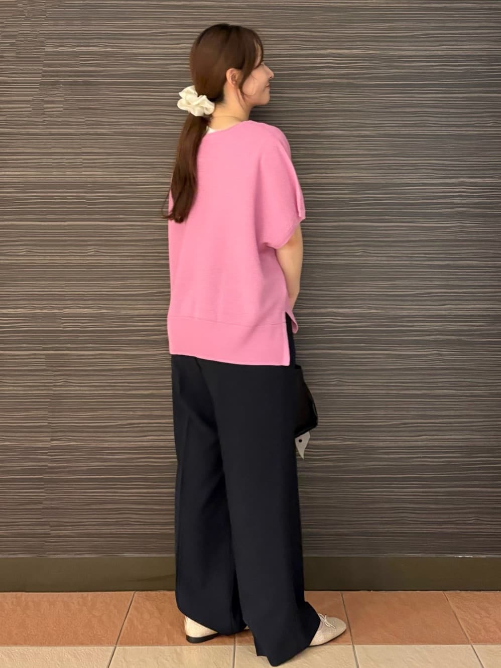 かなさんの「OPAQUE.CLIP｜《5色展開／S-LLサイズ》リラクシーメッシュニット【洗濯機洗い可】」を使ったコーディネート