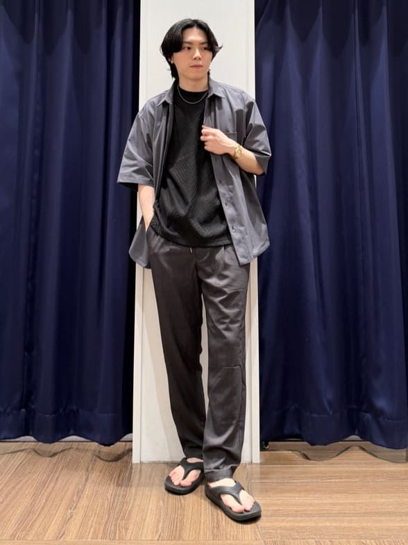 Tightさんの「THE SHOP TK｜◆パーフェクテックツイル5分袖シャツ【セットアップ可/吸水速乾/UVカット/アンチピリング】」を使ったコーディネート