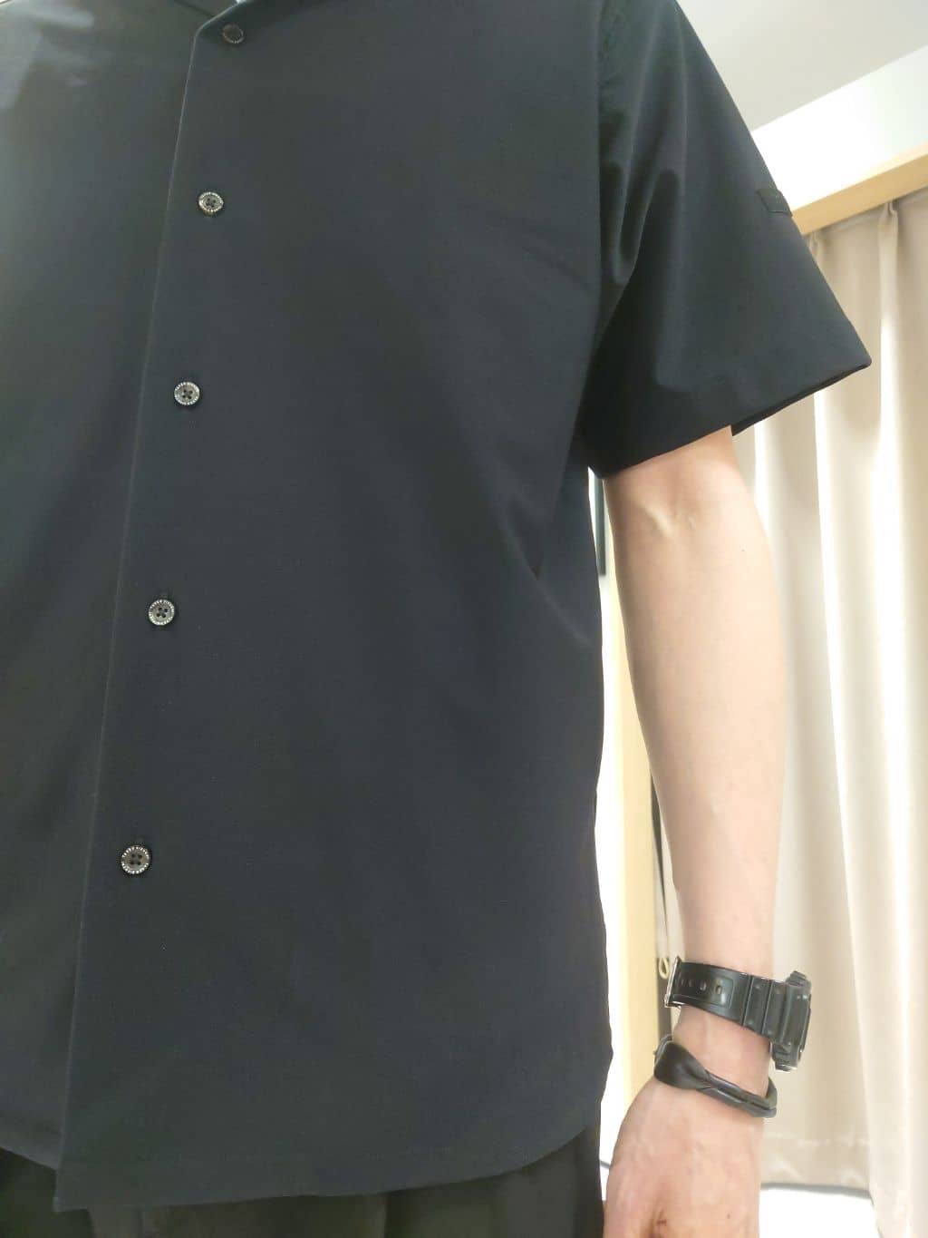 kawamuさんの「TAKEO KIKUCHI｜【COOL CITY WEAR】エアートール オープンカラーシャツ /接触冷感・通気性」を使ったコーディネート
