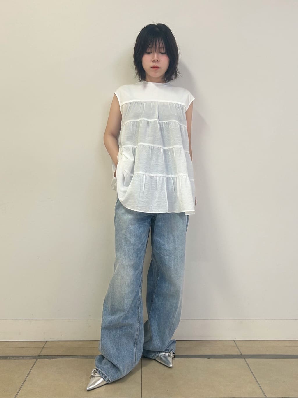 とりみさんの「DRESSTERIOR｜◆【接触冷感/イージーケア】ティアードコンビカットソー」を使ったコーディネート
