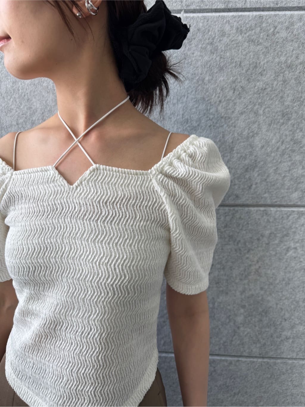 uchi__yamaさんの「CODE A｜gather puff jersey tops」を使ったコーディネート