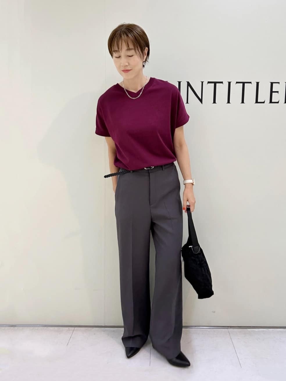 Mikiさんの「UNTITLED｜【洗える/前後2WAY】ネックプルオーバーニット」を使ったコーディネート