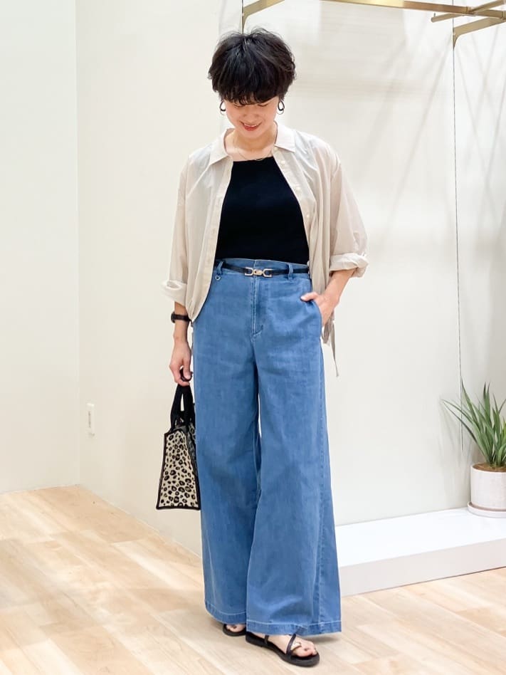 Keiさんの「grove｜すっきり見え　ペプラムフレンチスリーブカットソー」を使ったコーディネート