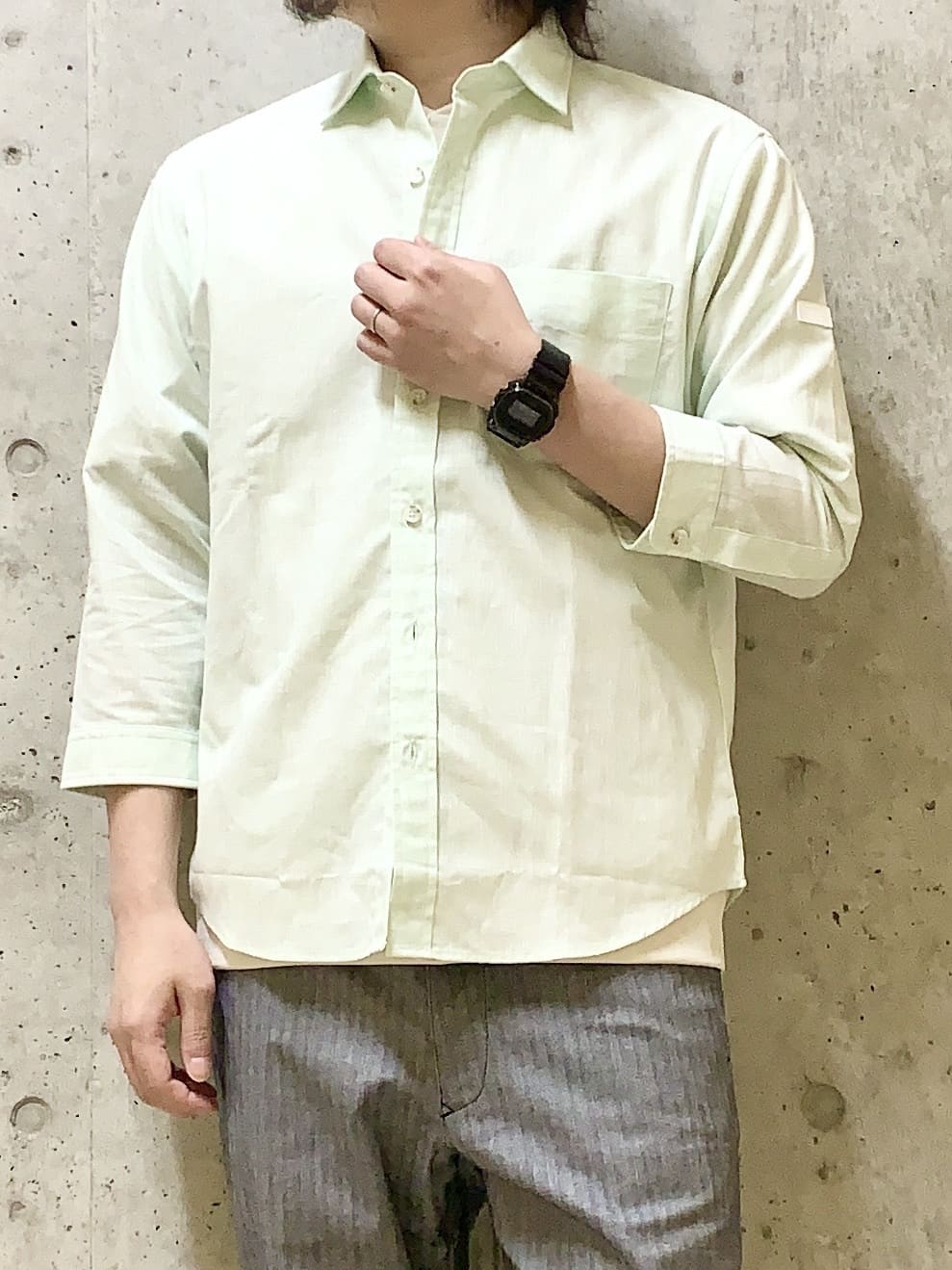 木村剛さんの「TAKEO KIKUCHI｜【Made in JAPAN】播州織 ヘリンボン ストレート パンツ」を使ったコーディネート