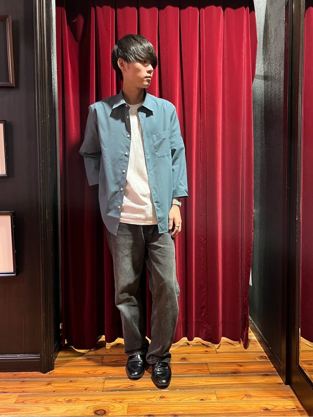 うっちーさんの「TAKEO KIKUCHI｜【COOL CITY WEAR】DotAir（R）サッカー シャツ」を使ったコーディネート