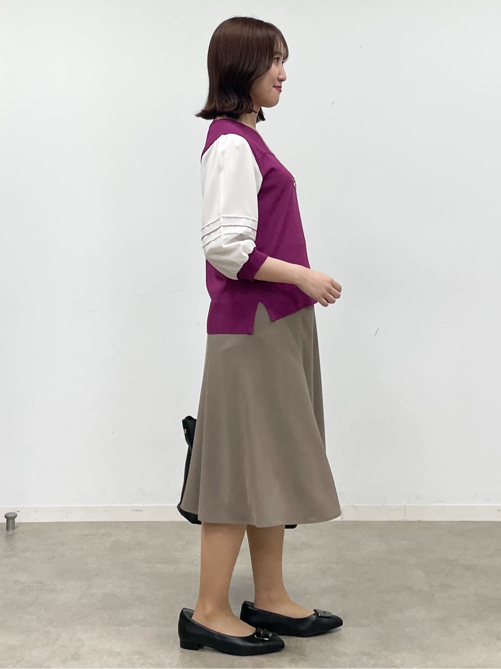 yukariさんの「Reflect｜【WEB先行カラーあり／手洗い可】ジョーゼットスリーブ&times;ニット」を使ったコーディネート