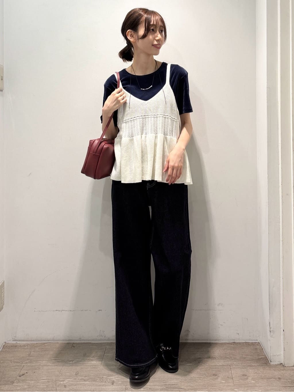 ぶまりんさんの「OPAQUE.CLIP｜フロッキーチュールTシャツ【洗濯機洗い可】」を使ったコーディネート