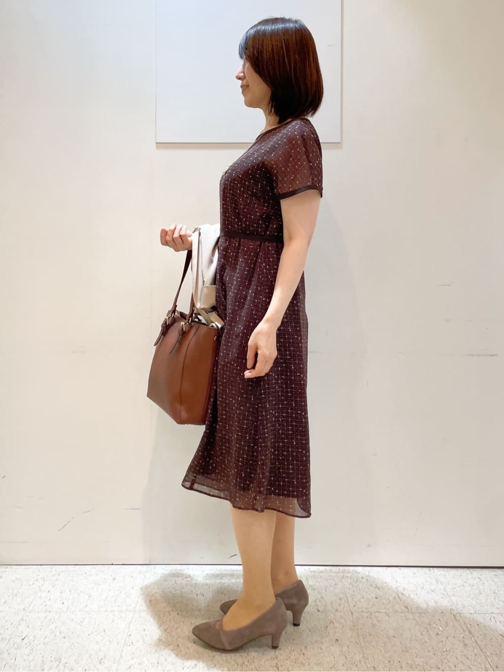 めいさんの「Reflect｜【WEB先行カラーあり／マシンウォッシュ可／ナローベルト付き】オフボディツイードチェックワンピース」を使ったコーディネート