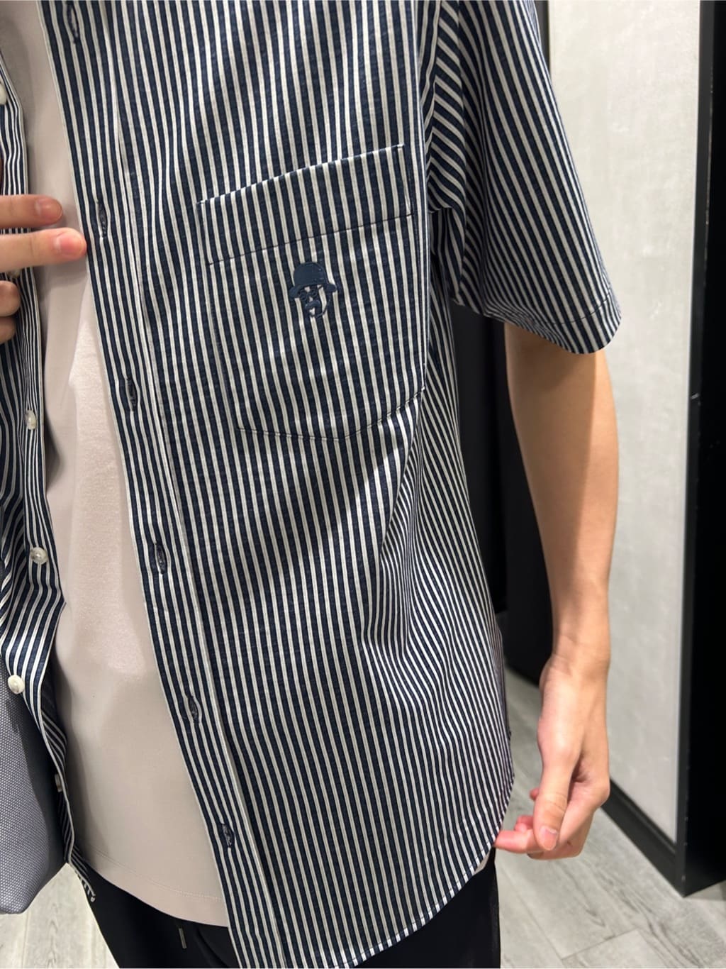 ruiさんの「TAKEO KIKUCHI｜【COOL CITY WEAR】ストライプジャージ ボタンダウンシャツ /接触冷感」を使ったコーディネート