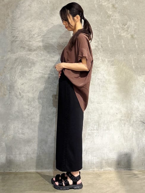 misaさんの「THE SHOP TK｜【インしなくても決まる】スキッパーシャツ/接触冷感/防シワ/速乾」を使ったコーディネート