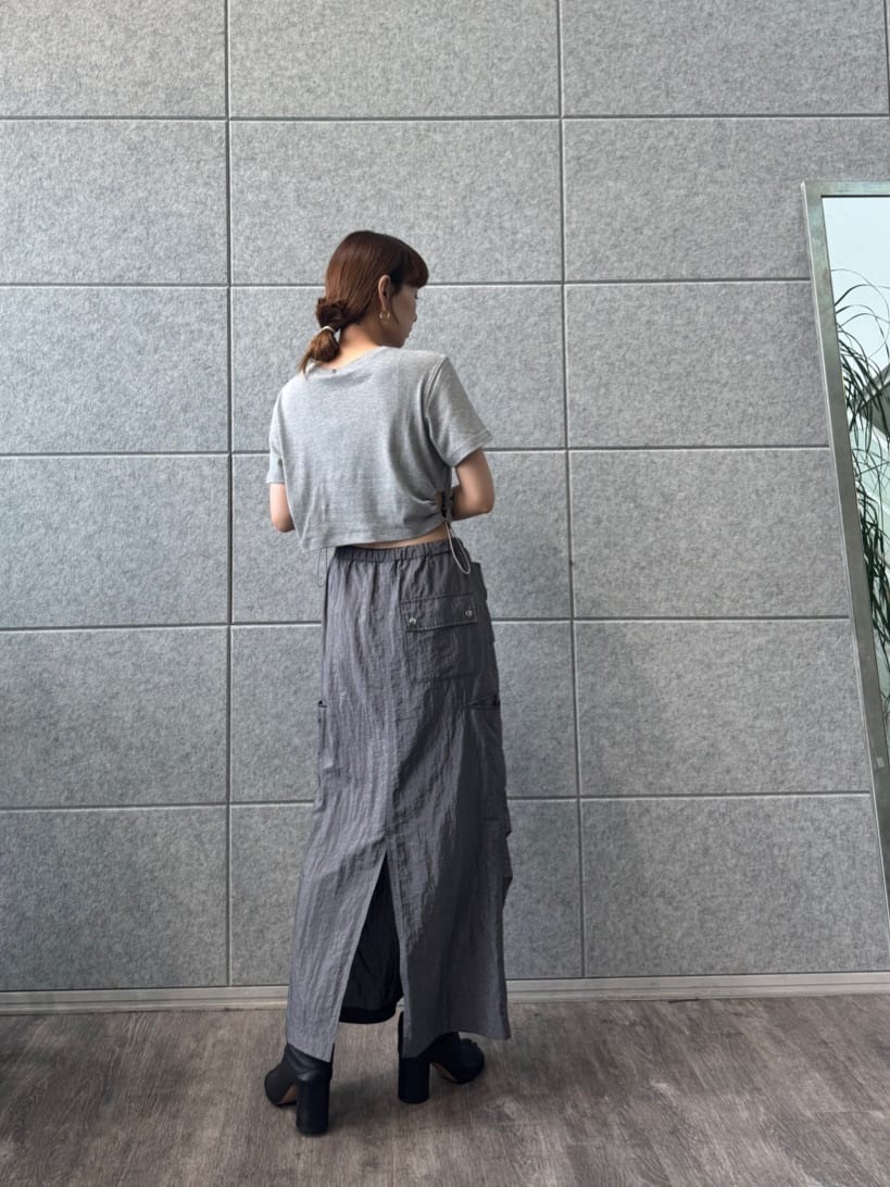 designer yukaさんの「CODE A｜drawstring crop tee」を使ったコーディネート
