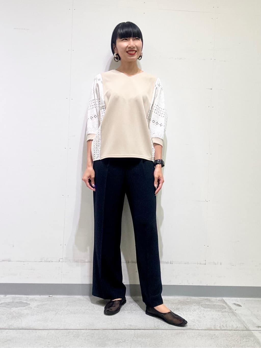 naoさんの「INDIVI｜【着る日傘／遮熱／UVケア】ワイドパンツ」を使ったコーディネート