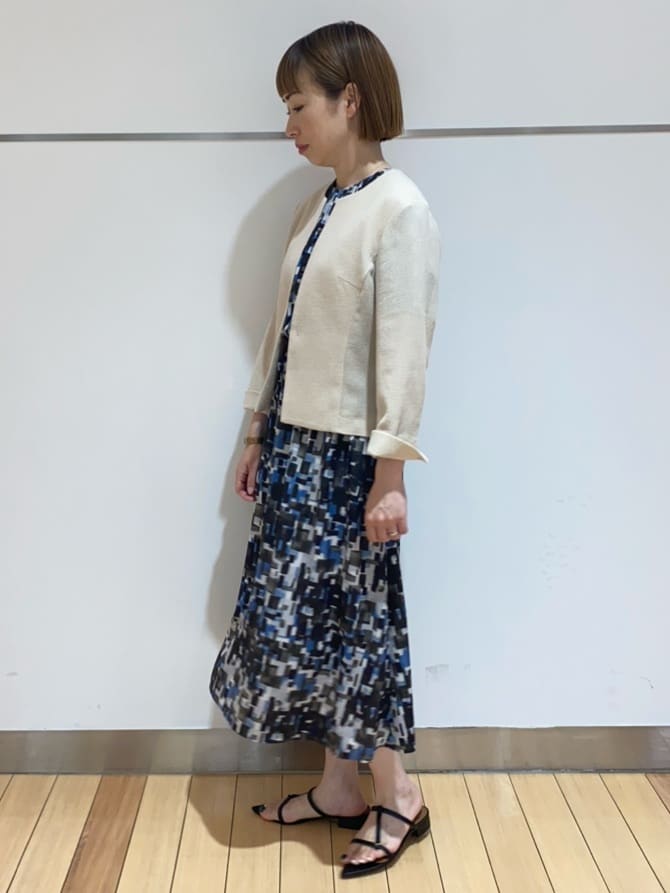 あやさんの「UNTITLED｜【短丈/日本製】カラミ風メッシュ ノーカラージャケット」を使ったコーディネート