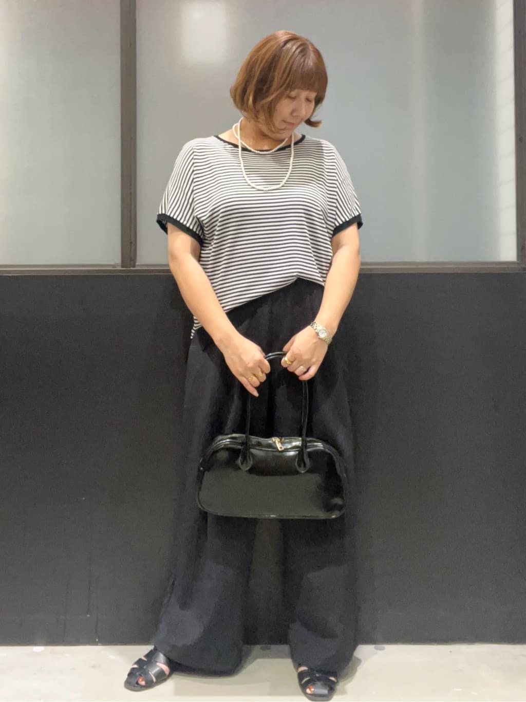 のん.Yさんの「OPAQUE.CLIP｜《6色展開／S-LLサイズ》ドルマンスリーブニット【UV／接触冷感／洗濯機洗い可／抗ピル】」を使ったコーディネート