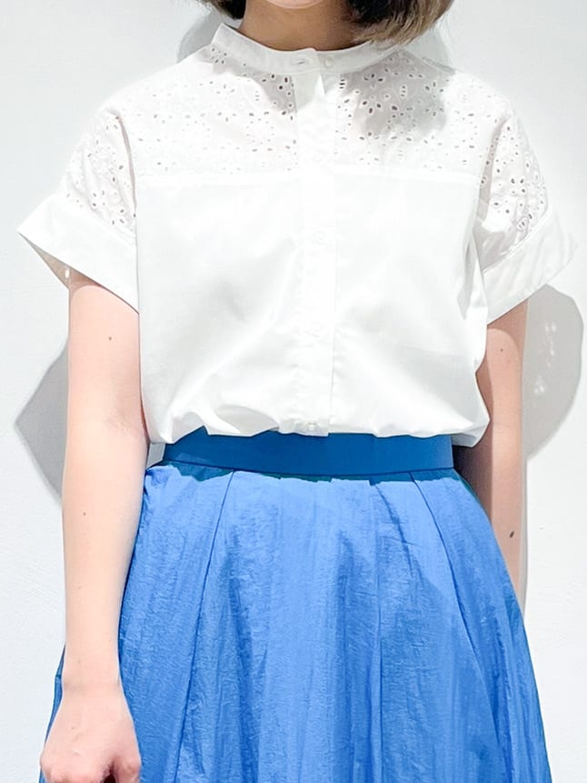 Fujiharuさんの「grove｜涼やかさと上品さを兼ね備えた　レースシャツブラウス」を使ったコーディネート