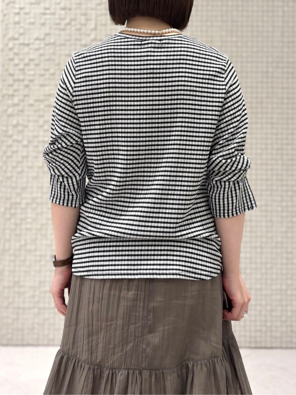 sakuさんの「INDIVI｜【2点セット／着回し◎】ノースリーブ＆ティアードスカート カセット服」を使ったコーディネート