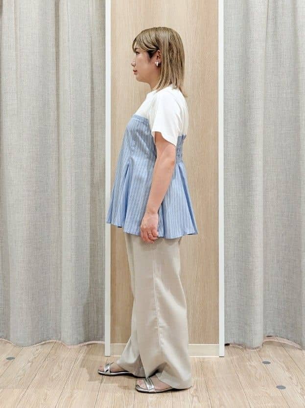 minさんの「grove｜贅沢フレアーが高見え ドッキングビスチェT」を使ったコーディネート