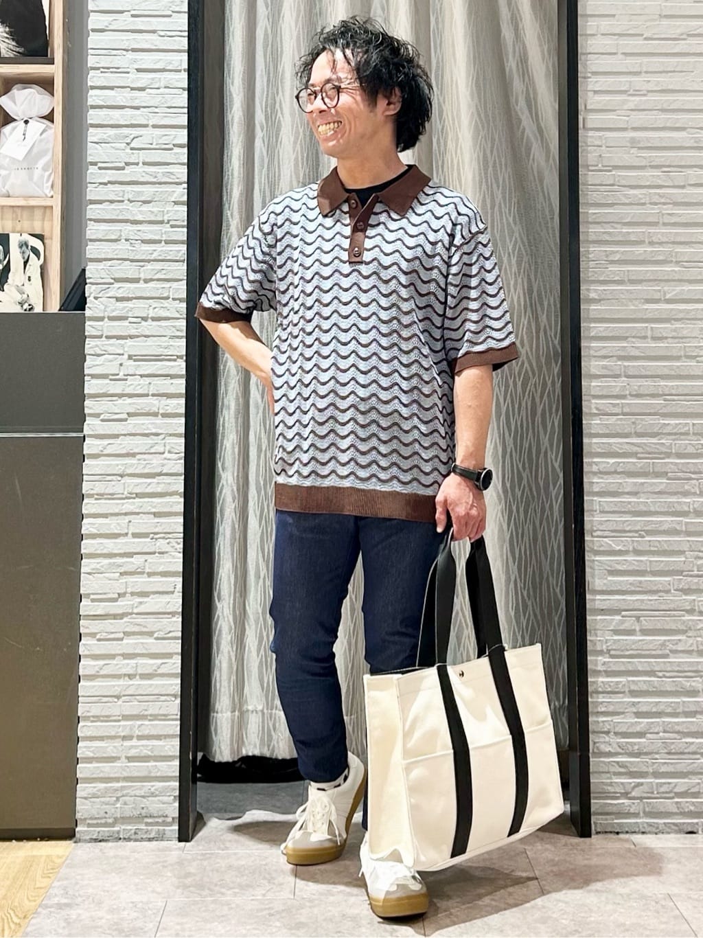 KENJI Iさんの「THE SHOP TK｜サマーニットポロシャツ　【毛玉になりにくい/洗濯機OK】」を使ったコーディネート