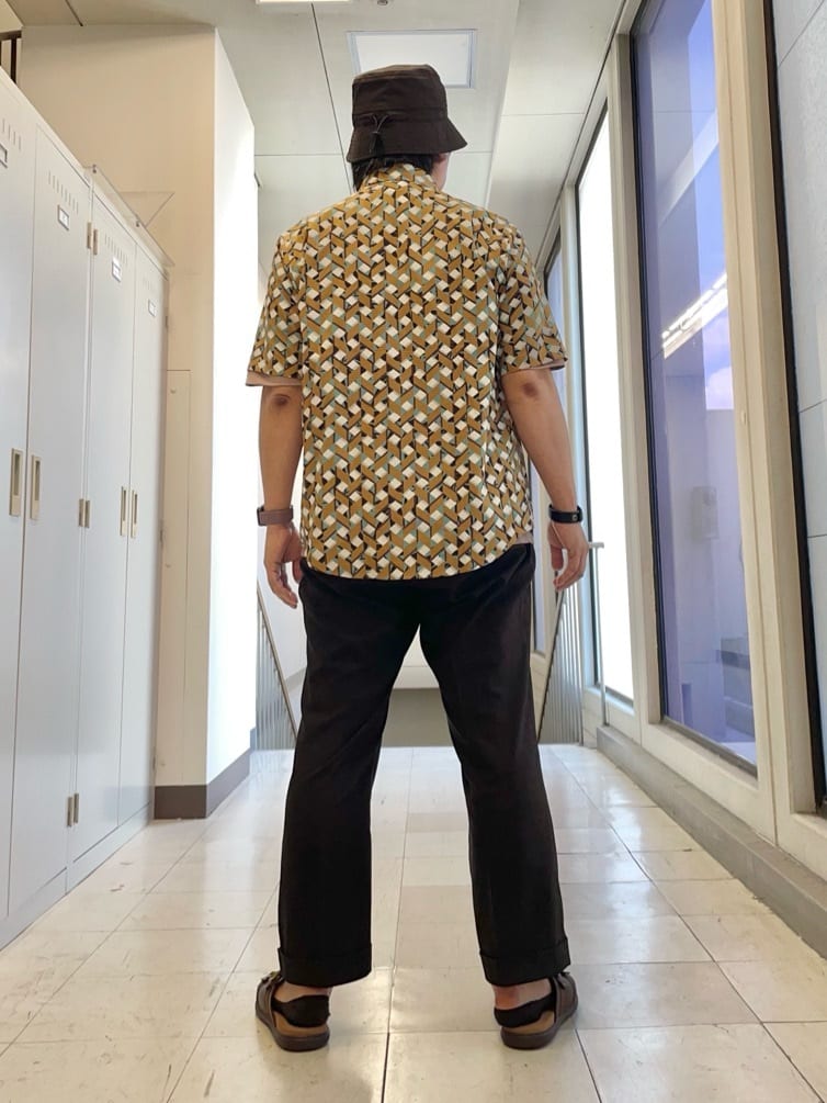 MAKOTO AIさんの「TAKEO KIKUCHI｜【COOL CITY WEAR】籠目アート柄 サッカーシャツ /通気性」を使ったコーディネート