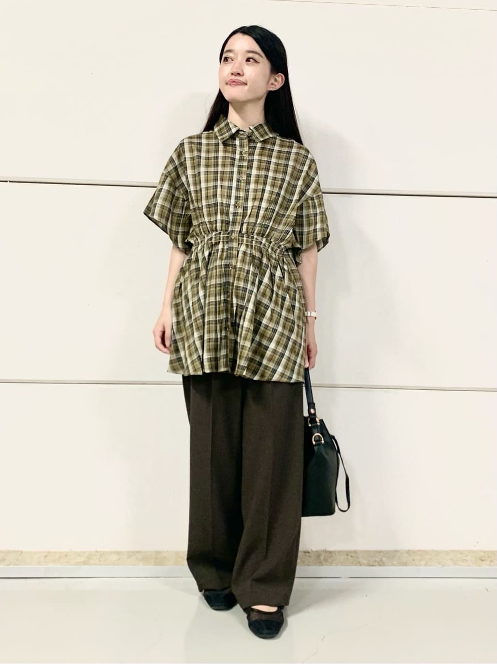 sahoさんの「THE SHOP TK｜チェック柄チュニックブラウス」を使ったコーディネート