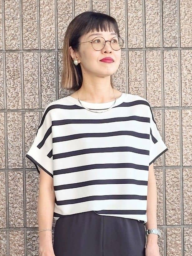 MUTSUKOさんの「UNTITLED｜【接触冷感/UVカット/ウエストゴム】センタープレスツイルパンツ」を使ったコーディネート