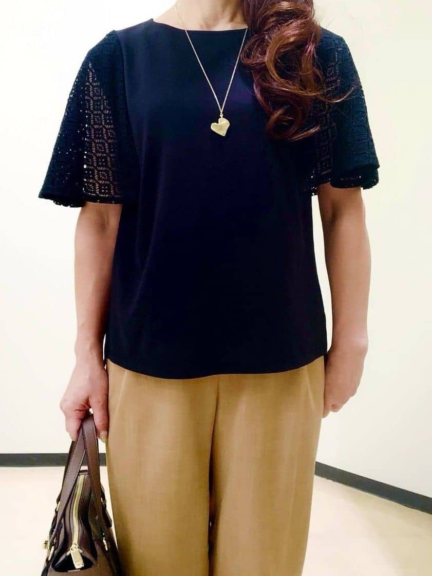 花さんの「Reflect｜幾何レーススリーブプルオーバージャージ」を使ったコーディネート