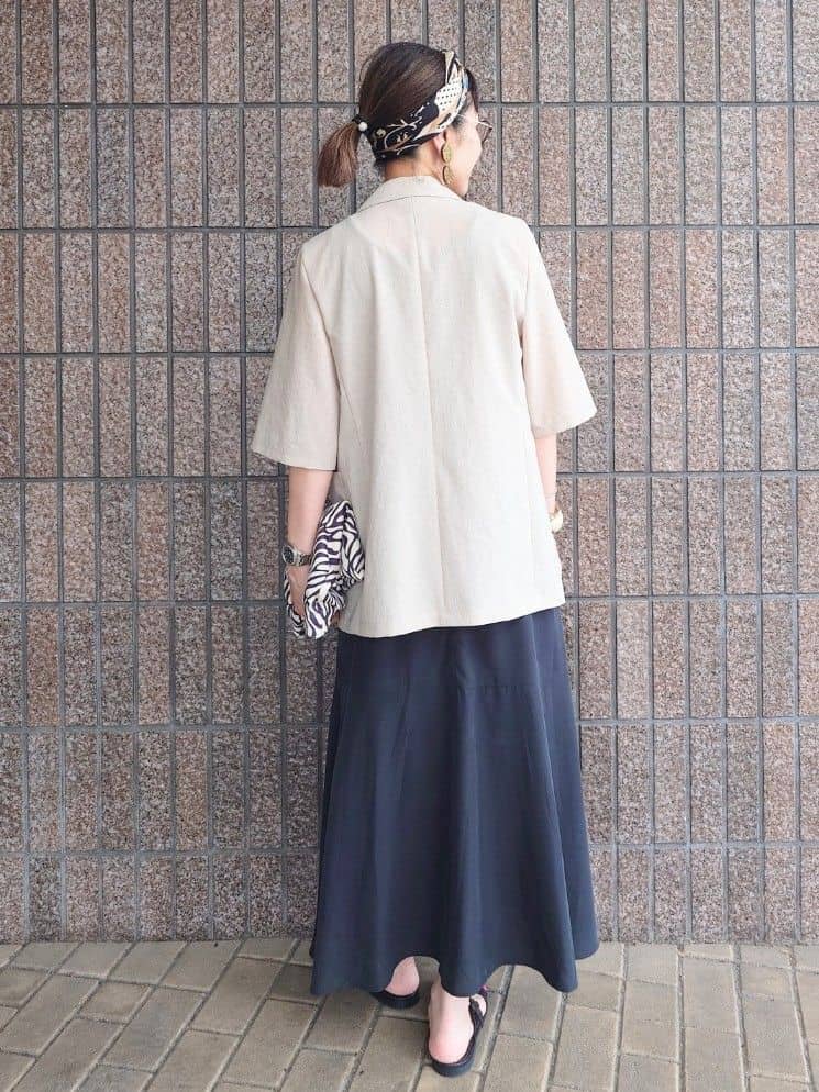 MUTSUKOさんの「UNTITLED｜【吸水速乾/洗える】ハーフスリーブジャケット」を使ったコーディネート