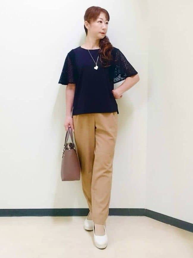 花さんの「Reflect｜幾何レーススリーブプルオーバージャージ」を使ったコーディネート