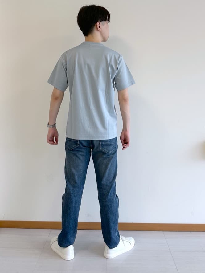 イッシーさんの「TAKEO KIKUCHI｜【COOL CITY WEAR】ワンポイント刺しゅう ポケットTシャツ /接触冷感」を使ったコーディネート